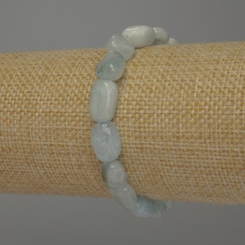 Aquamarin facettiertes Armband, Durchmesser ca. 10–14 × 9 mm, Länge ca. 18 cm, Stretcharmband