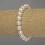 Armband aus Flussperlen, Durchmesser 9×8 mm, Länge 18 cm (Elastikarmband)