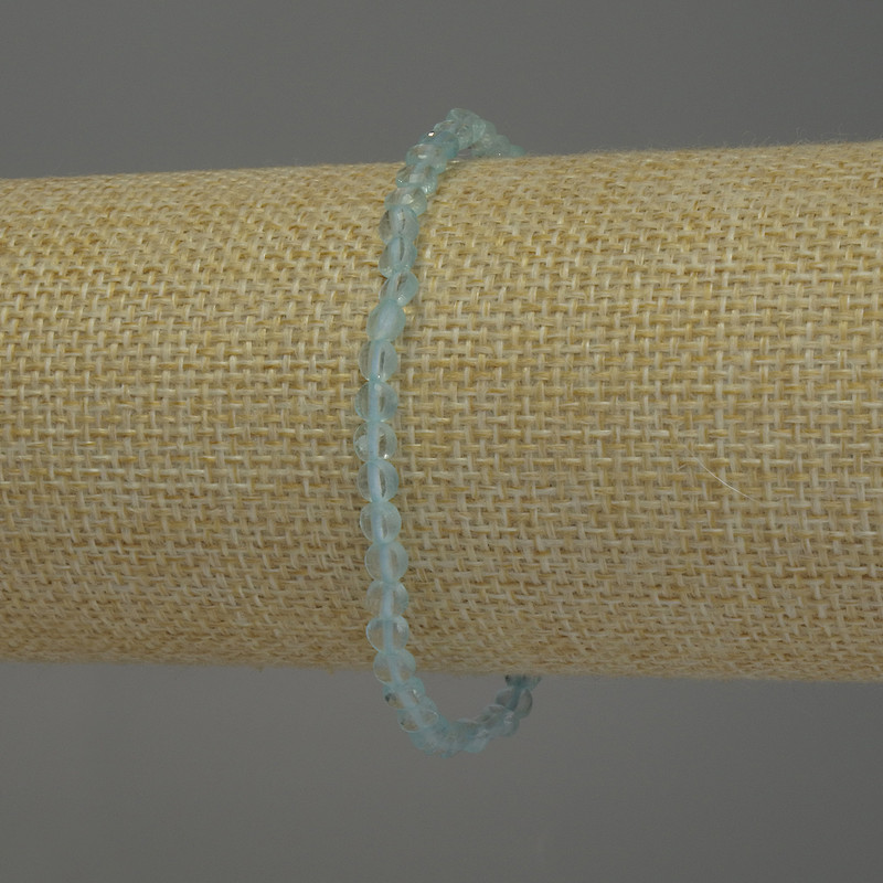 Armband aus Topas, natürlicher Stein, facettierte Münzperle, Ø 4 mm, Länge ca. 18 cm, Stretch-Armband