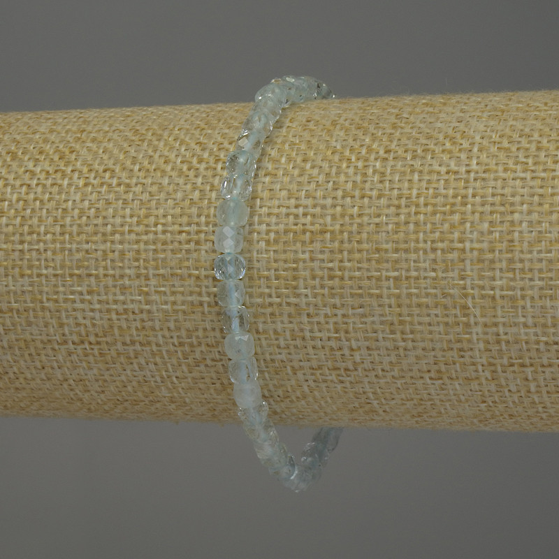Armband aus natürlichem Topas, facettierte Würfelperlen, Durchmesser 4×4 mm, Länge 18 cm, Stretch