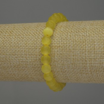 Armband aus gelbem Katzenauge, glatte Kugeln, Ø 8 mm, Länge ca. 18 cm, elastisches Band