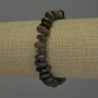 Armband aus Bronzit, trommelgeschliffene Steine, Durchmesser ca. 3–5 × 10–13 mm, Länge ca. 18 cm, Stretch