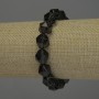 Rauchtopas-Armband mit facettierten Steinen, ca. 12 × 10 mm, Länge 18 cm, Stretch