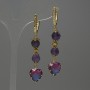 Ohrringe aus Amethyst, facettierte Kugeln, Durchmesser ca. 8 mm, Kristall in Fassung ca. 12 mm, Länge ca. 60 mm