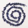 Lazurit-Naturstein-Chips auf Schnur, Durchmesser 6×2 mm ±, Länge 38 cm ±