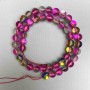 Perlen auf Schnur aus rosa Opalglas, Chamäleon-Farbton, glatte Kugel, Durchmesser 8 mm, Länge 38 cm +