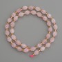 Rosenquarz-Perlen, facettierte Körner, Durchmesser 8×6 mm ±, mit 3 mm Seed Beads ±, Länge ca. 38 cm