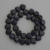 Perlen aus synthetischem Aventurin Blau-Sand Herzform, Durchmesser ca. 12×12 mm, auf Schnur, Länge ca. 36 cm+