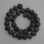 Perlen aus synthetischem Aventurin Blau-Sand Herzform, Durchmesser ca. 12×12 mm, auf Schnur, Länge ca. 36 cm+