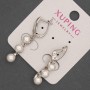 Xuping rhodiumbeschichtete Ohrringe mit Mallorca-Perle, Durchmesser 6 mm und weiße Strasssteine, Länge 37 mm +