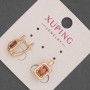 Xuping Ohrringe mit weißen Strasssteinen und roten Steinen, Durchmesser ca. 8,5 mm, Länge ca. 15 mm, 18K-Vergoldung