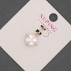 Xuping-Anhänger mit weißem Kristall, Durchmesser ca. 12 mm, Länge ca. 20 mm, 18K-Vergoldung