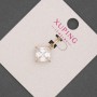 Xuping-Anhänger mit weißem Kristall, Durchmesser ca. 12 mm, Länge ca. 20 mm, 18K-Vergoldung