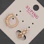Xuping Ohrringe – Ringe mit weißen Strasssteinen, Durchmesser ca. 5 mm, Länge ca. 15 mm – Vergoldung 18K