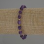 Armband aus Amethyst, facettierte Körner, Durchmesser ca. 8×6 mm, mit Seed-Beads 3 mm, Länge ca. 18 cm, Stretch