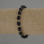 Rauchtopas-Armband, facettierte Körner 8×6 mm, mit Seedperlen 3 mm, Länge 18 cm, Stretch