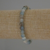 Armband aus blauem Calcit, glatte Kugeln, Durchmesser 6 mm ±, Länge 18 cm ±, elastisch