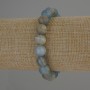 Armband aus blauem Calcit, glatte Kugeln, Durchmesser ca. 10 mm, Länge ca. 18 cm, Stretch-Band