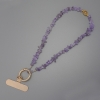 Telefonanhänger aus Amethyststückchen 7×2–3 mm – Ring, Durchmesser 24 mm, Länge ca. 40 cm (bei Perlen, Länge ca. 37 cm)