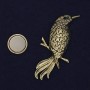 Magnetbrosche Vogel Strass-Steine goldfarbenes Metall 55 × 27 mm+