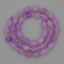 Lavendel-Amethyst-Perlen auf Schnur, facettierte Körner 8x6 mm, Seed-Beads ca. 3 mm, Länge ca. 36 cm
