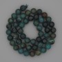 Perlen aus afrikanischem Türkis, glatte Kugeln, Durchmesser 8 mm, auf Schnur, Länge 39 cm +