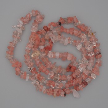 Chalzedon-Chips-Perlen, Durchmesser ca. 8–10 mm, Dicke 2–5 mm, Länge ca. 80 cm – auf Schnur
