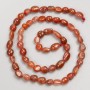 Sardonyx-Perlen, glatt poliert, auf Schnur, Durchmesser 8–10 mm × 6 mm, Länge ca. 40 cm ±