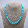 Larimar-Halskette mit glatten Kugeln, Durchmesser ca. 10 mm, Länge ca. 46 cm