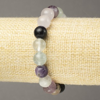 Armband aus Fluorit auf elastischem Band, glatte Kugel, Durchmesser ca. 10 mm+