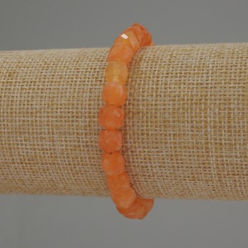 Armband aus Mashan-Nephrit, facettierte Würfel, Kantenlänge ca. 7 × 7 mm, Länge ca. 18 cm, Stretcharmband