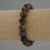 Tigerauge-Armband aus glatten Kugeln, Durchmesser ca. 10 mm, Länge ca. 18 cm, Stretcharmband