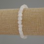 Armband aus weißem Quarz, facettierte Würfel, Durchmesser ca. 6 mm, Länge ca. 18 cm, Stretch