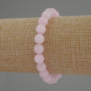 Armband aus Kunzit, glatte Kugeln, Durchmesser ca. 8 mm, Länge 18 cm, Stretch