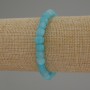 Armband Aquamarin, facettierte Würfel, Durchmesser 6 mm, Länge 18 cm, Stretch