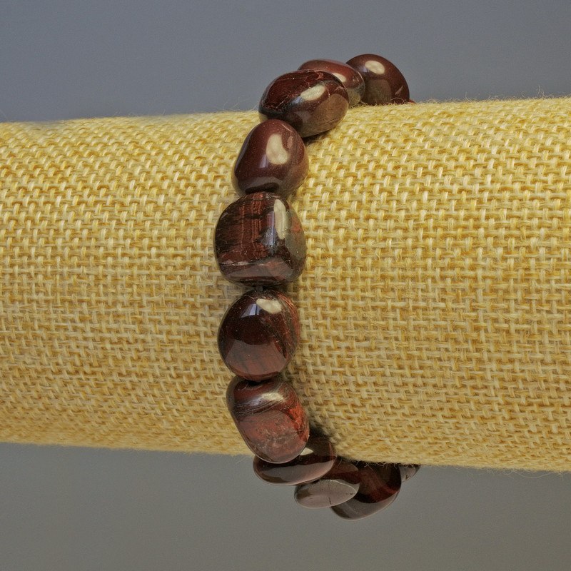 Armband aus Ochsenauge-Naturstein, facettierte Perlen, Durchmesser 13×11 mm (±), Durchmesser 11×9 mm (±), Länge 18 cm, Stretch