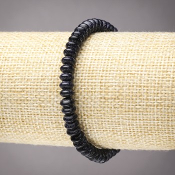 Armband auf Gummiband, blaues Aventurin – Nacht Kaïra, glatte Rondellen, Durchmesser 6×3 mm+