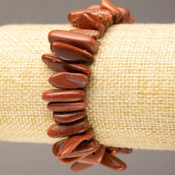 Armband aus Aventurin »Goldener Sand« Körnchen in Nadelform auf elastischem Band Ø 14–26×4–6 mm, Umfang 18 cm