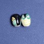 Keramikperle Eule schwarz, facettiert, 2 Stück, 22×16 mm