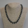 Kette aus smaragdgrünem Fuchsit (Muskovit), glatte Kugel, Durchmesser 10 mm, Länge 45 cm ± mit Verschluss