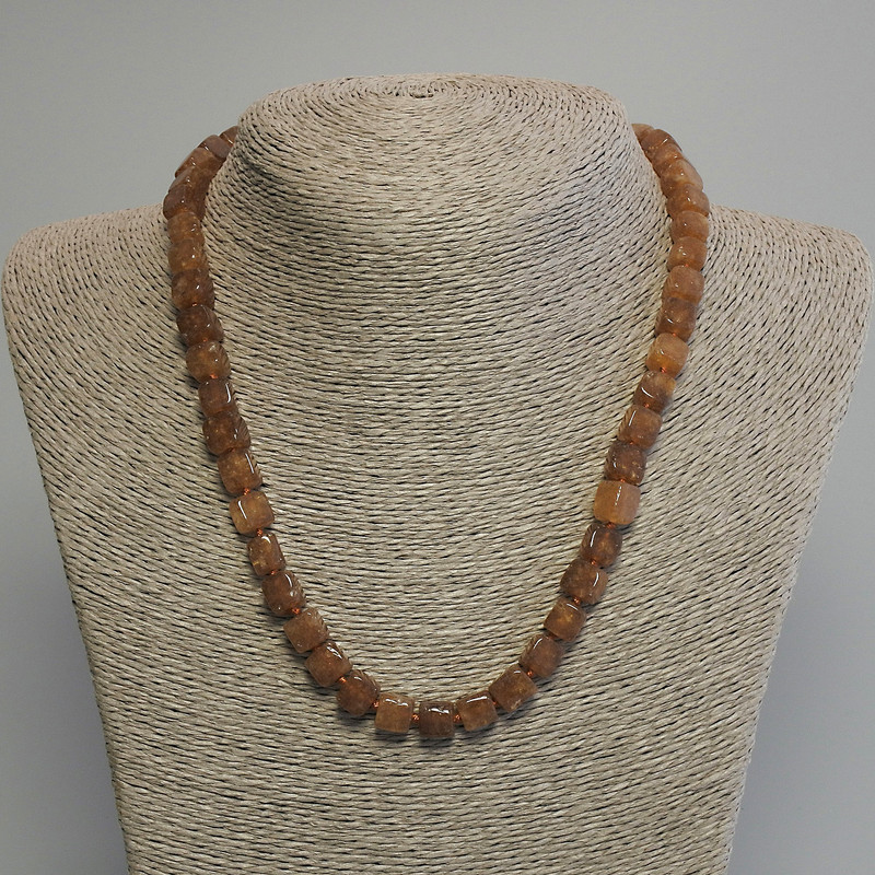 Kette aus Citrinwürfeln, Durchmesser ca. 7 mm, Länge 45 cm ±, mit Verschluss