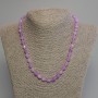 Lavendel-Amethyst-Halskette, facettierte Perlen, Durchmesser 8×6 mm ±, Rocailles 3 mm ±, Länge ca. 45 cm ±, mit Verschluss