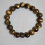 Tigerauge-Armband, facettierte Kugeln, Durchmesser ca. 10 mm+-, Länge ca. 18 mm+- Stretch