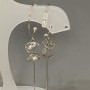 Ohrstecker-Ringe, Durchmesser ca. 24 mm, silberfarbenes Metall, Länge ca. 87 mm+