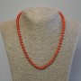 Kette aus Kunstkoralle Rondellen, 6×4,5 mm, ca. 50 cm Länge, mit Verschluss