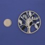 Magnetbrosche Baum, Emaille, silberfarbenes Metall, 50 mm+