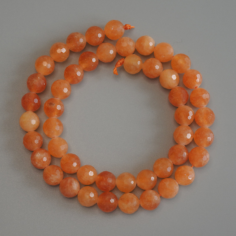 Perlen aus Meishan-Jade, facettierte Kugel, Durchmesser 8 mm, Länge 38 cm
