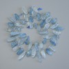 Aquamarin-Trommelperlen Schmetterlingsform, Durchmesser 13 × 6 mm ±, mit Perlen 3 mm ±, Länge 41 cm ± auf Schnur