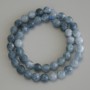 Aquamarin facettierte Perle, Durchmesser ca. 8 mm, Länge ca. 37 cm, auf Schnur