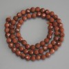 Perlen aus synthetischem Aventurin – Goldener Sand, facettierte Kugeln 6 mm ± auf Schnur, Länge ca. 39 cm